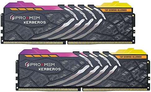 Proxmem Kerberos TUF RGB DDR5 32GB 6800MT/S 1.35V CL34-45-45 288 PIN זיכרון שולחן עבודה ערכה-טיטניום | AMD Expo | אינטל